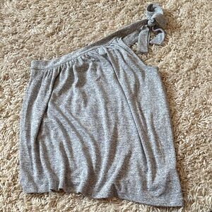 GAP Gray One-Shoulder sweater with tie strap